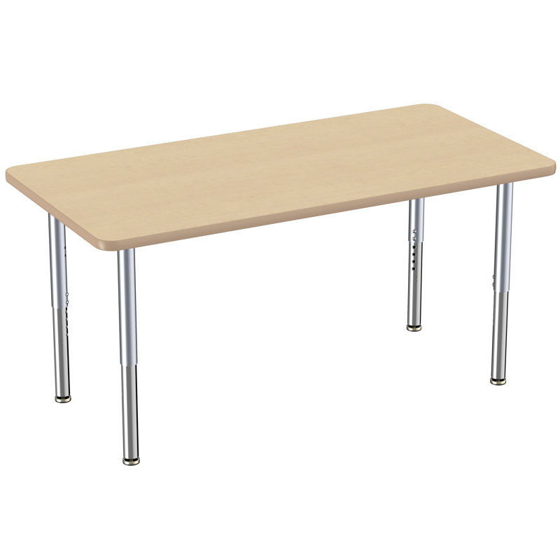 Table rectangulaire d'activité rectangulaire avec pieds réglables, 30" x 60", Érable / Érable, Super
