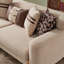 Canapé Shelby moderne capitonné beige Orkide avec pieds dorés