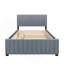 Lit plateforme double en velours avec lit gigogne