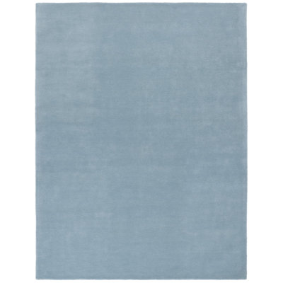 Fifth Avenue Hand Tufted Wool/Cotton Solid Colour Rug in Blue
