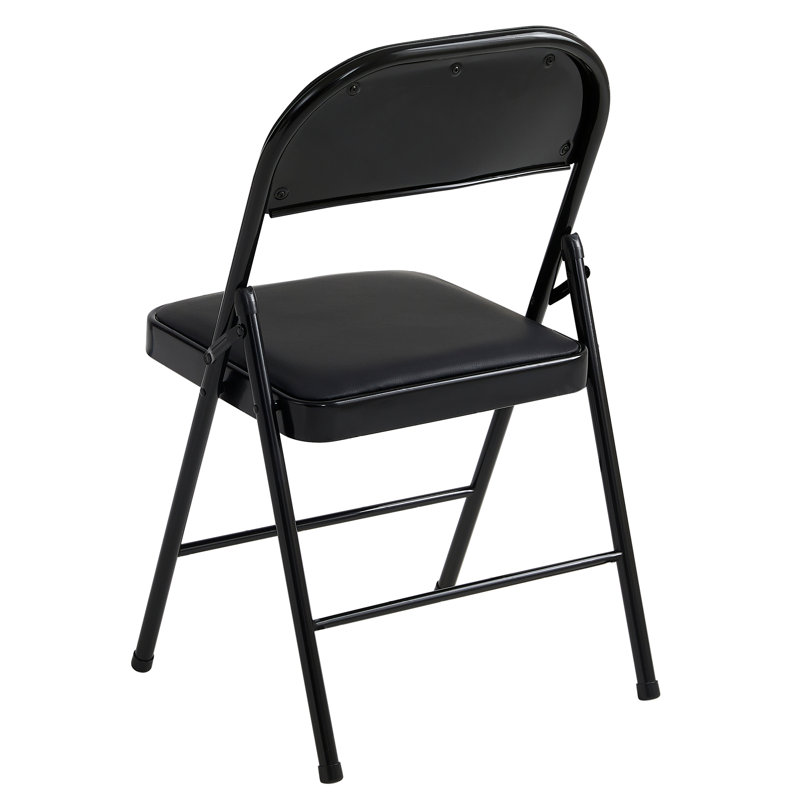 Crume Folding Chair (set of 4), Black