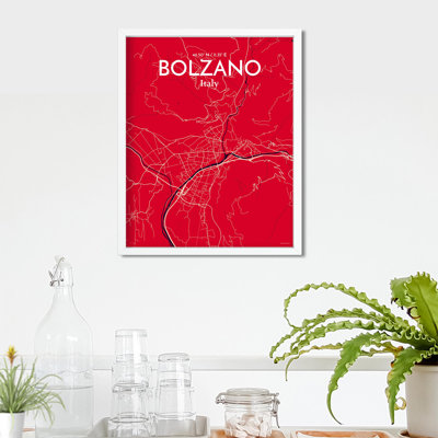 Bolzano City Map in Nautical 1 Piece Wall Art
