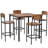 Counter Height Bar Table Set for 4, Square Kitchen Table and Chairs Set
