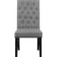 De 2 chaises d'appoint en gris - finition rustique, rembourrage en mousse, tissu, convient au dossier de la salle à manger, rembourrage, revêtement en tissu avec garniture cloutée en cuivre
