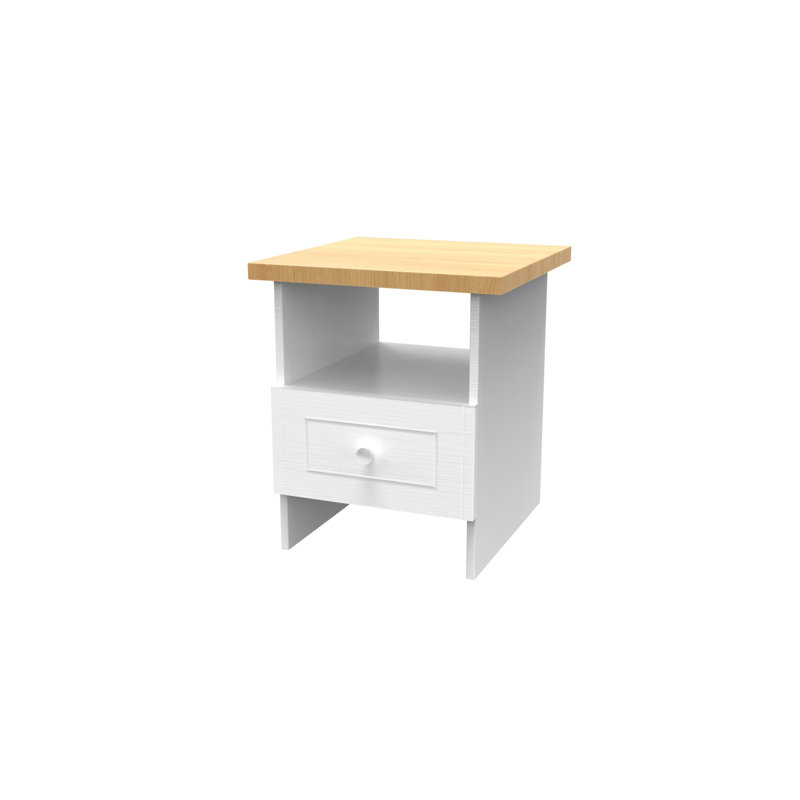 Fully Assembled McClusky Side Table with Storage, White