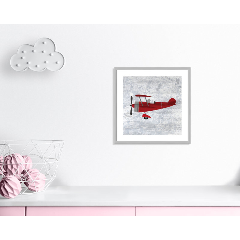 Impression sur papier rouge 2, H 22,5 po x l 22,5 po x P 1,18 po, Encadré de boîte argent