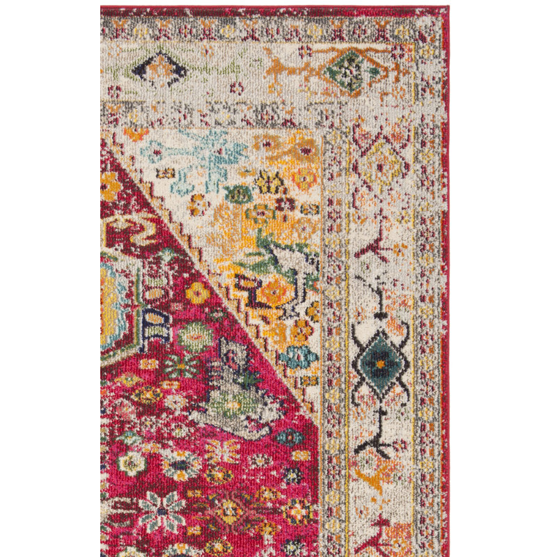 Tapis fuchsia / gris clair Hertzler, Rectangle 8 pi x 10 pi