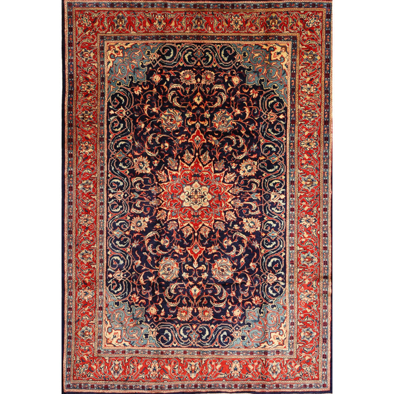 Tapis de style oriental rouge, Rectangle 5 pi x 7 pi