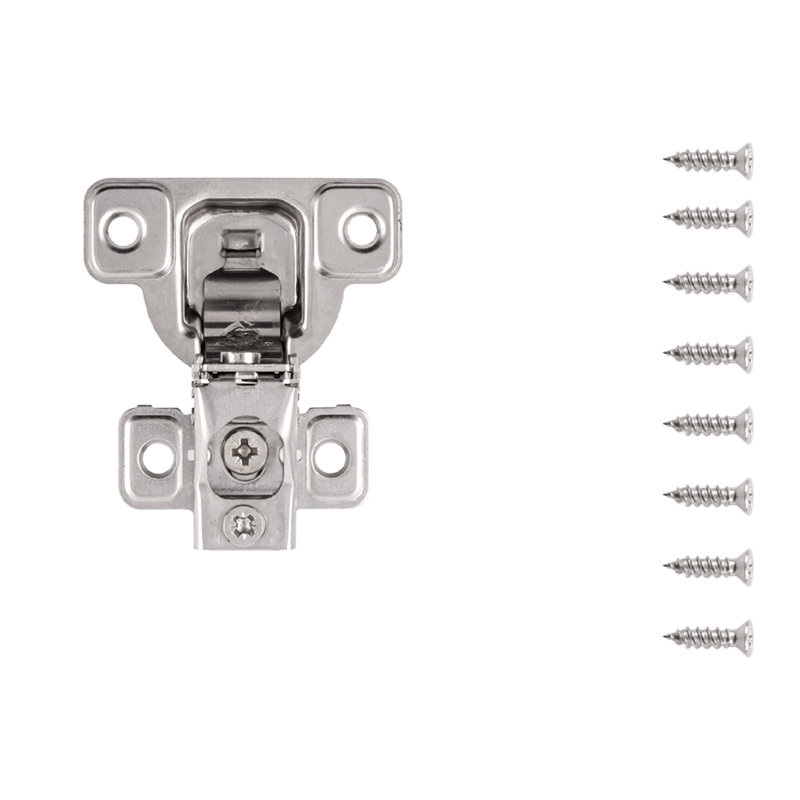 Concealed Self-Closing Hinges 3/4" overlay Face Frame Self-Close - Polished Nickel - Cabinet Door Hinges (Set of 2), 2