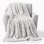 Plaid douillet en fausse fourrure 100 % polyester Lavish Home - 152 x 203 cm (taille Queen) - Literie chaude et luxueuse pour canapés, salon, chambre - Convient pour l'hiver, le printemps et les fêtes - Idée cadeau (Gris)