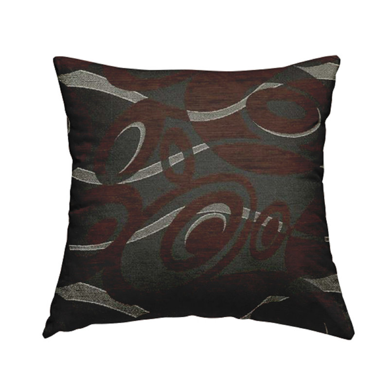 Curcio Geometric Rectangular Cushion, Brown/Silver