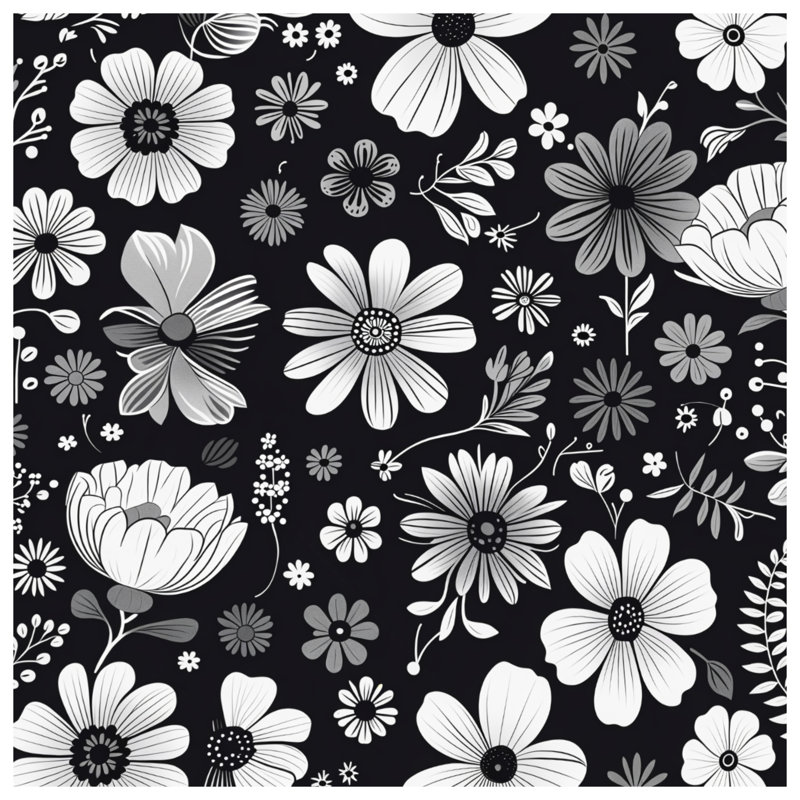 Papier peint floral sur toile - Décoration murale nature en plusieurs tailles, 16 po x 16 po