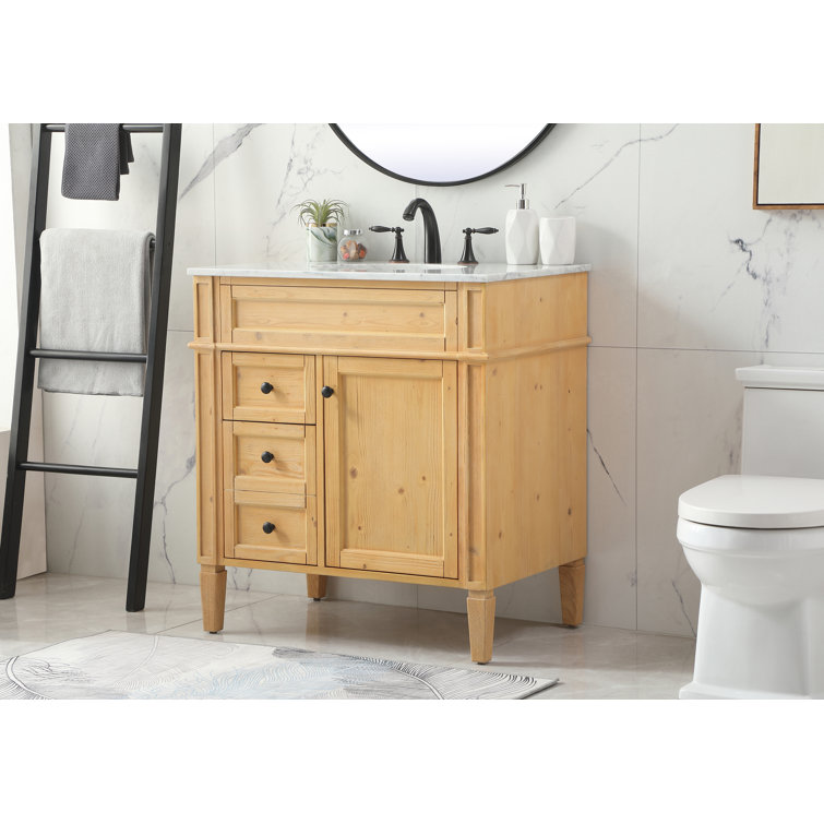Rivers 32'' Single Bathroom Vanity with Carrara Marble Top