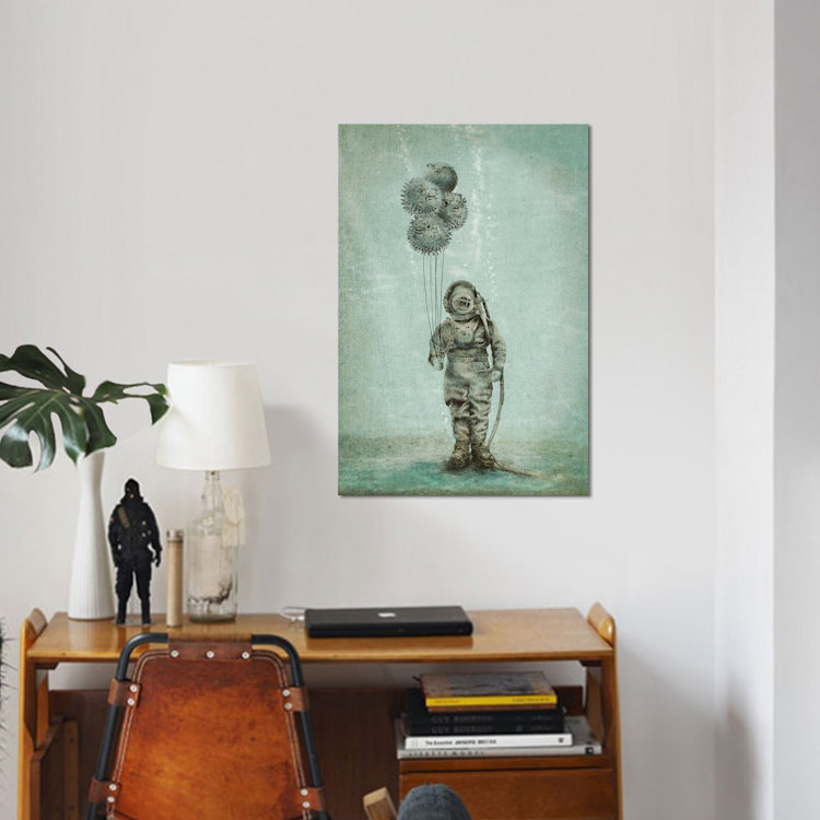 « balloon fish », impression sur toile, H 18 po x l 12 po x P 1,5 po, Toile tendue, Pas de tapis