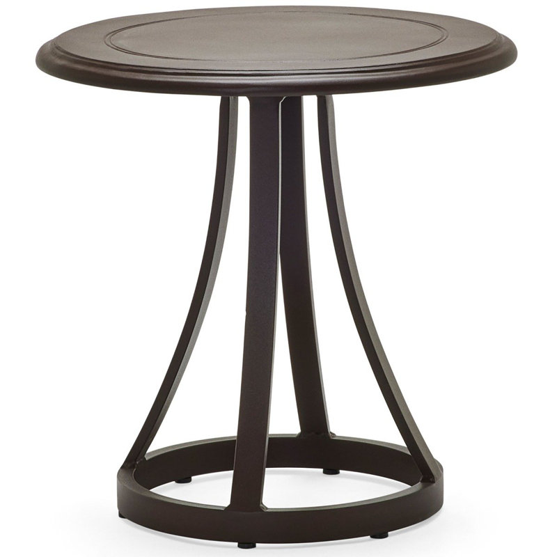 Complete Table Outdoor Round Side Table, Oyster