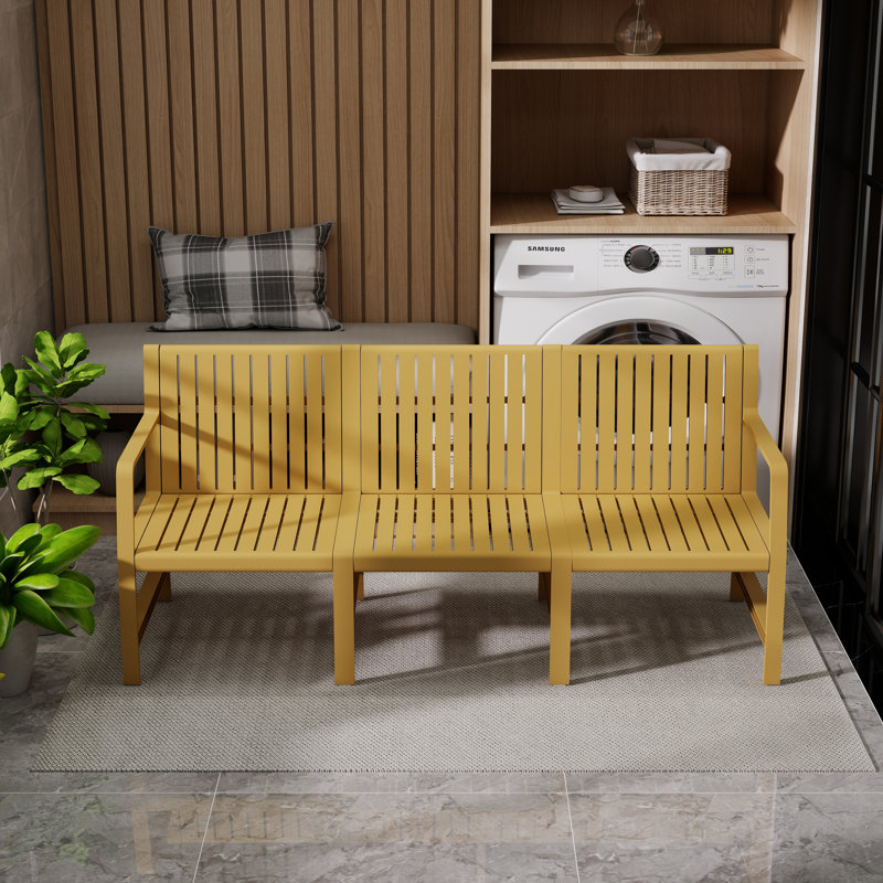 71.26" Wide Indoor/outdoor 3-seater Patio Sofa, Yellow
