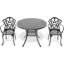 Mobilier de patio extérieur noir - aluminium, coussins, rouille, confortable 2 en aluminium pour économiser de l'espace