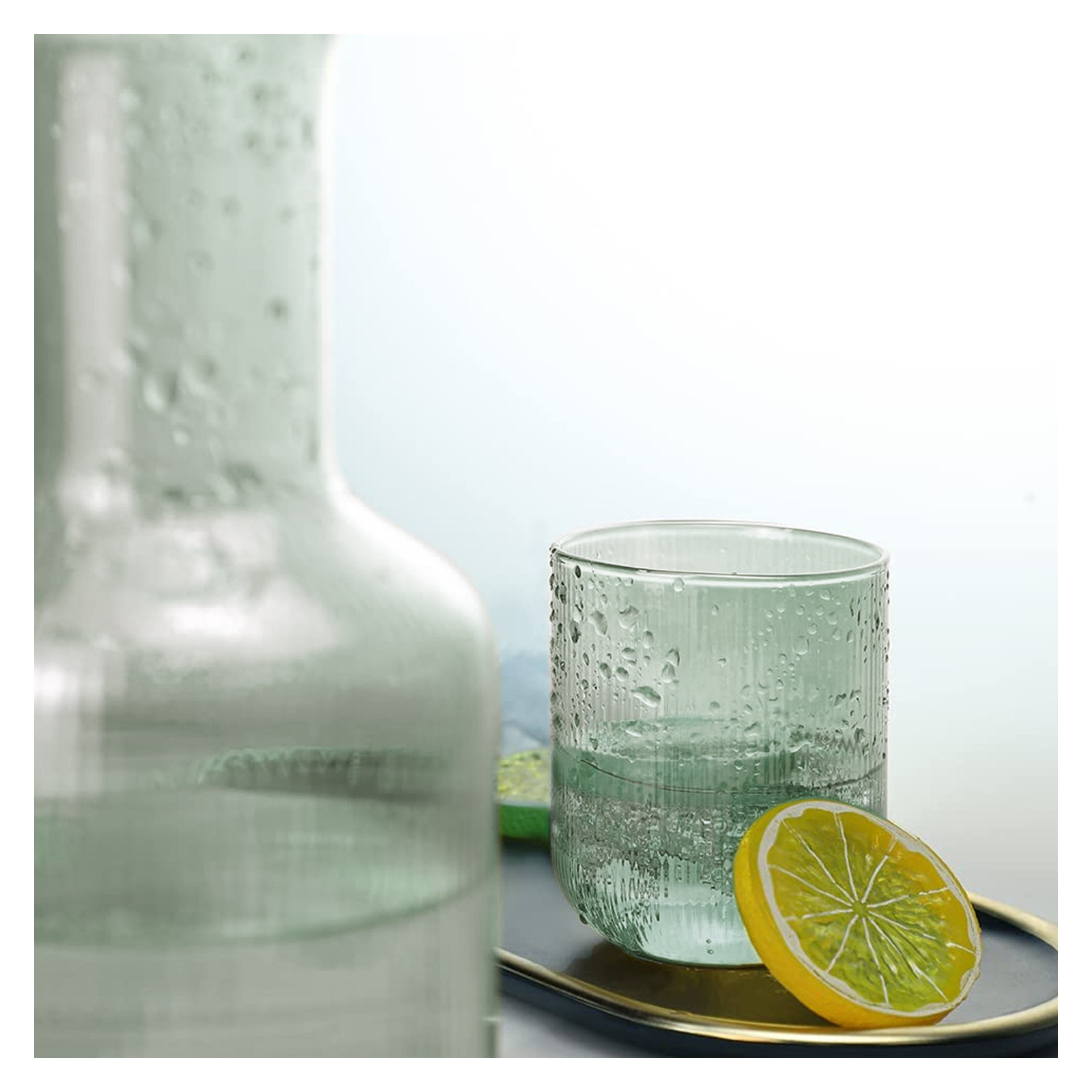 Delaria 2-Piece Carafe and Cup Set, Green