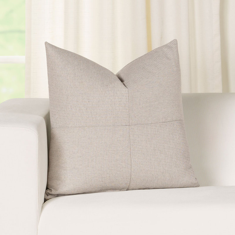 Housse et insert de coussin carré en mélange de coton, Gris