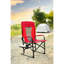Chaise de réalisateur de camping robuste - Grande taille, portable et pliable avec table d'appoint pour voiture ou jardin, rouge