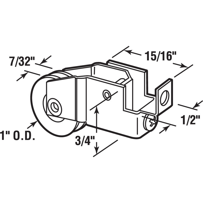 Rouleau de fenêtre coulissant avec roulement à billes en nylon 27/32 po Prime-Line