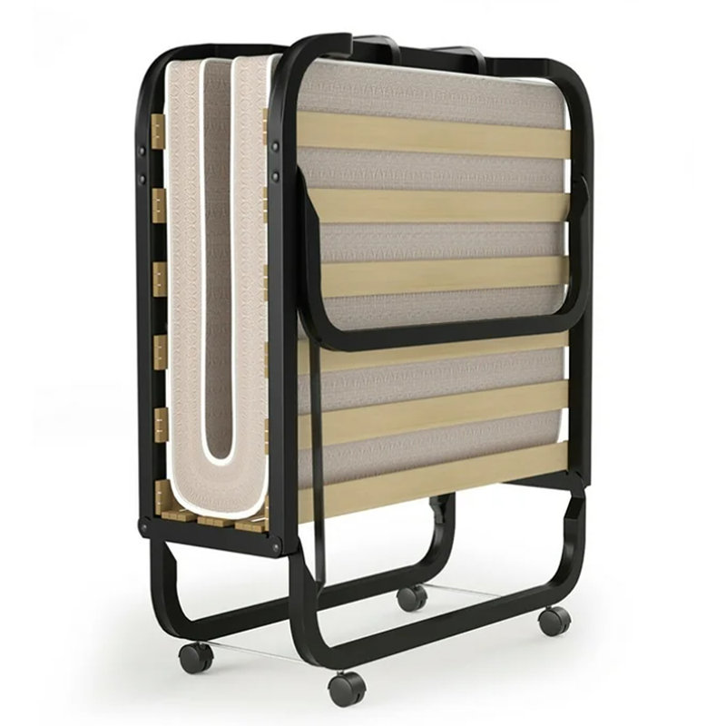 Lit simple pliant en acier avec matelas Delmar