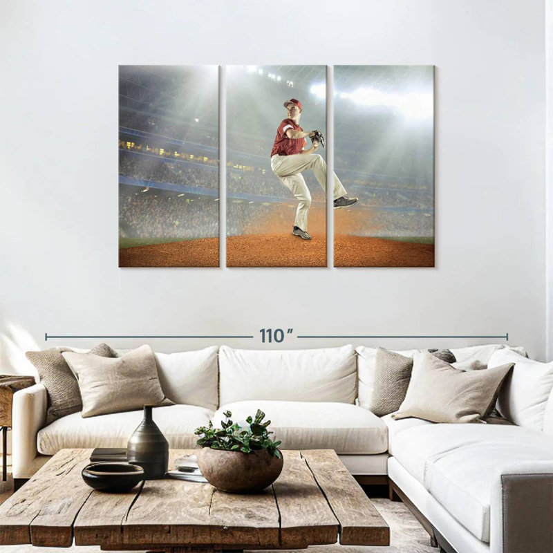 Sireci Baseball Pitcher Stance, 48" H x 74" W