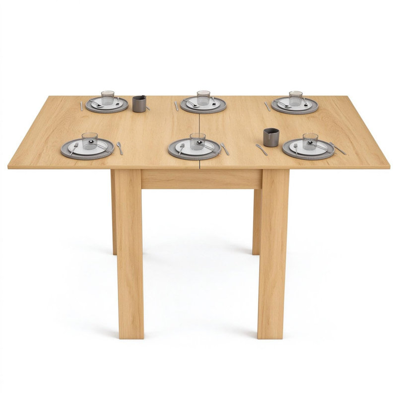 Table de salle à manger extensible à abattants en bois, table de cuisine pliable convertible pour petits espaces, table de salle à manger carrée à rectangulaire