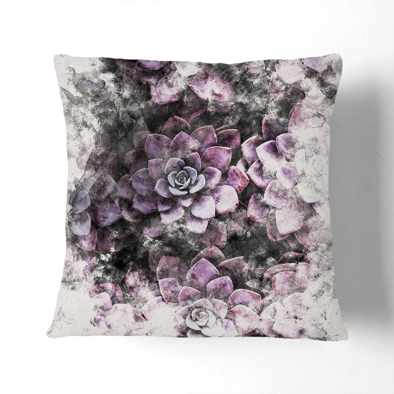 Pretty Succulent Plants Cushion with Filling, 55cm H x 55cm W x 20cm D