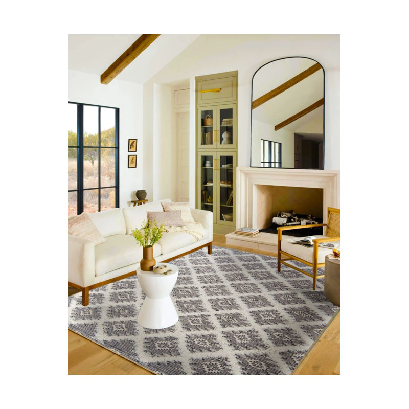 Tapis décoratif à motif de losanges et tapis lavable, Tapis de couloir 2 pi 6 po x 9 pi 11 po