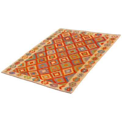 Tapis unique rouge de 4 pi 11 po x 6 pi 8 po