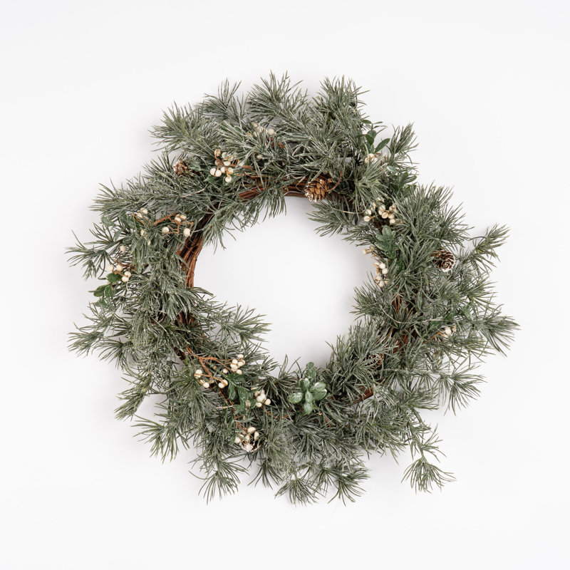 40cm Faux Natural Feel Wreath with lights