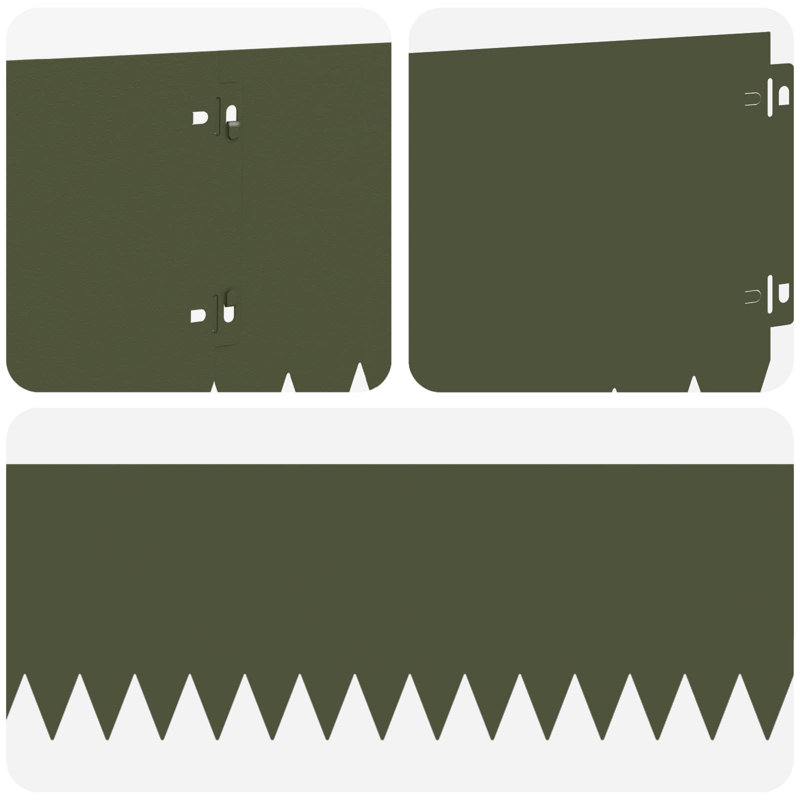 Steel Lawn Edging, Olive Green, 20cm H x 103cm W