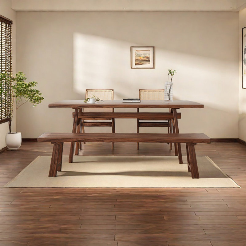 Walnut practical dining table, 29.53"H x 55.12"L x 27.56"W