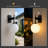Dusk to Dawn Outdoor Wall Sconce , Waterproof Exterior Wall Light, Globe Glass Porch Light, E26 Base-295153092