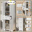 Grande armoire de salle de bain en bois 71 po avec 2 tiroirs et tablette réglable