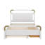 Grand lit plateforme en bois avec rangement, 2 grands tiroirs et un lit gigogne coulissant T-XL-117322680