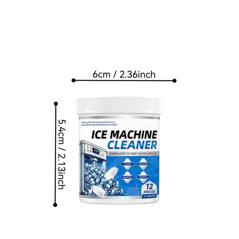 Tile Grout Cleaning Paste Ice  Descaling Effervescent Tablets 12 Pcs Dissolves  Deposits For Ice Maker Equipment Upkeep