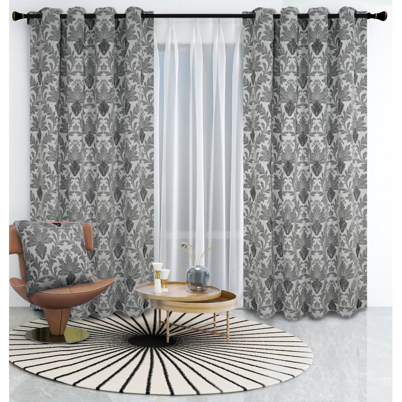 Andranae Blackout Curtain Pair, Silver, 168 W x 183 D cm