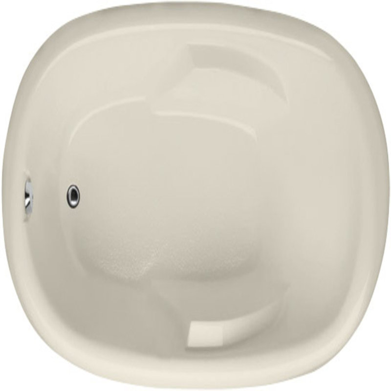 Kimberly 66'' L Soaking Bathtub, Biscuit, Satin Chrome