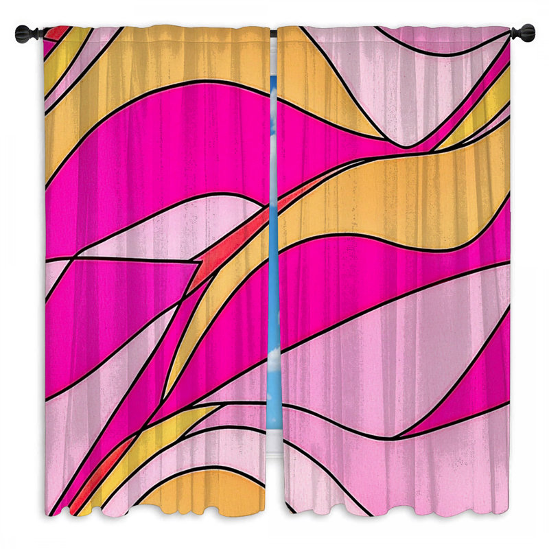 Rideaux abstraits abstraits et transparents - 2 panneaux, 20in x 80in - 2 panels, Transparent