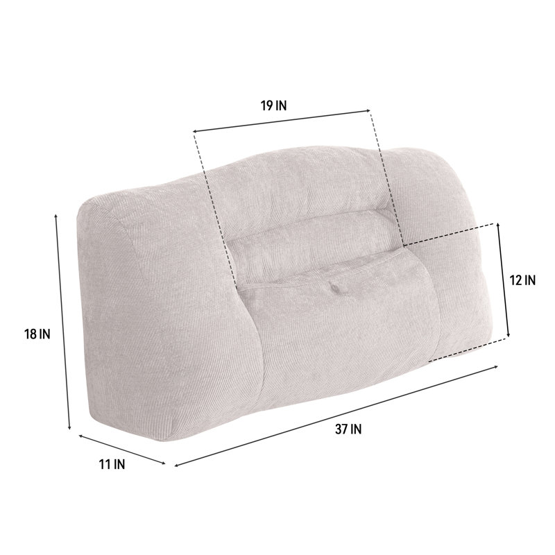 Chenille Back Pillow Back Cushion Wedge Pillow With Storage - Inject Ultimate Comfort Into Your Sofa Corner, Beige