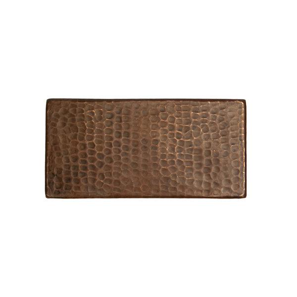 3" x 6" Hammered Copper Tile - Quantity 4