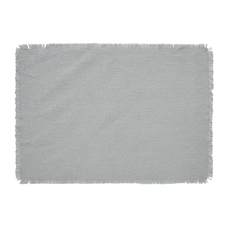 Burlap 100% Cotton Solid Colour Rectangle Placemat, Grey