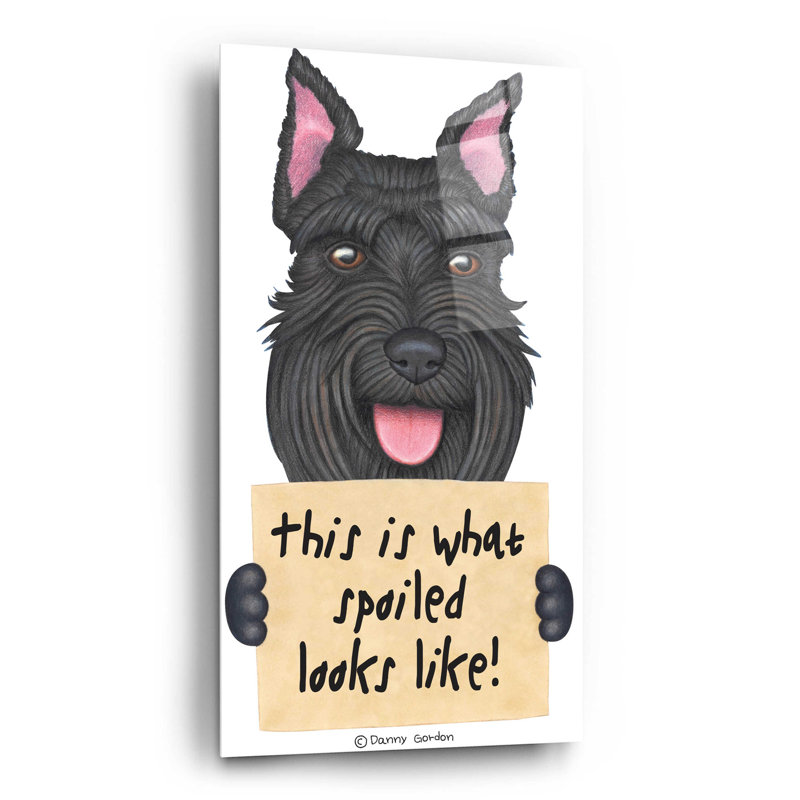 " Black Schnauzer Cropped Ears ", 24" H x 12" W x 0.2" D