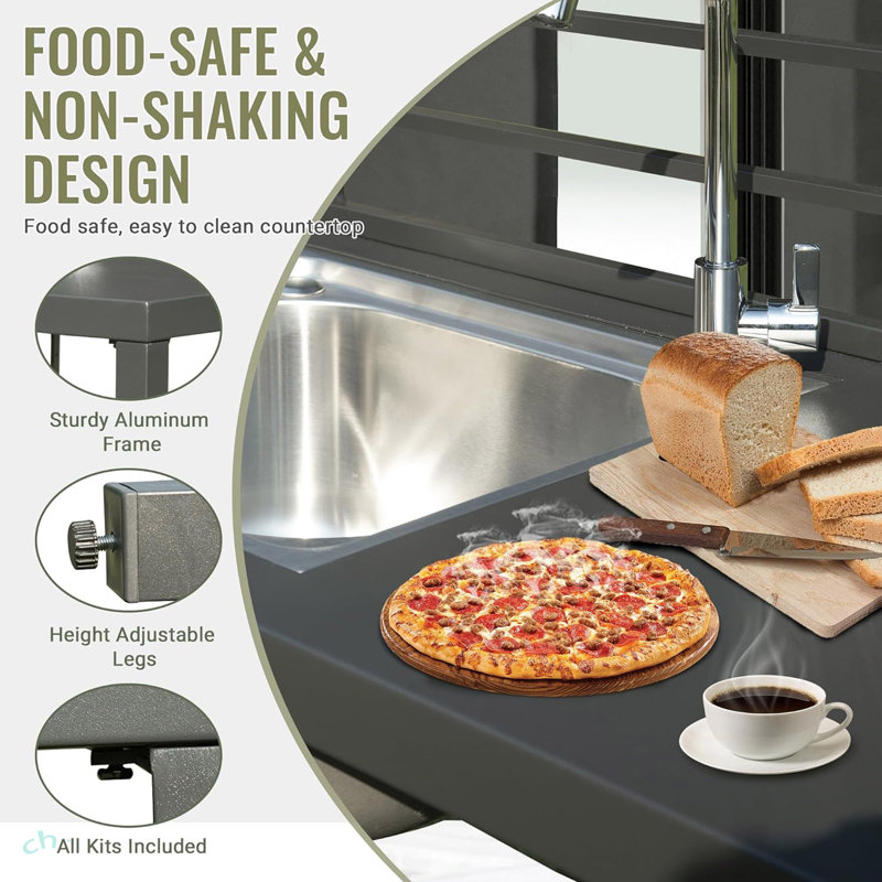 Stainless Steel Outdoor Sink with Drainboard and Protective Cover