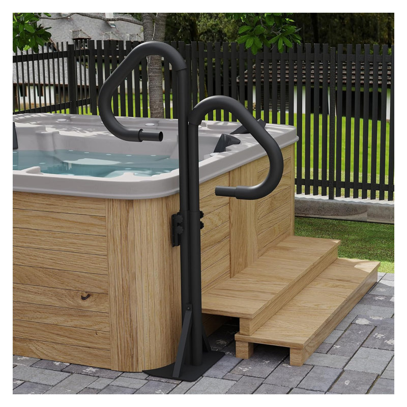 Rambarde de spa réglable de 152 cm (60 po) de hauteur, en aluminium noir
