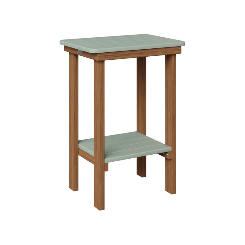 Berlin Gardens Rectangular End Counter Table, Antique Mahogany, Seafoam