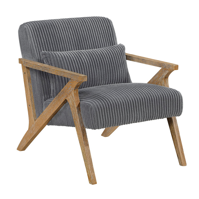 Chaise d'appoint rembourrée avec coussin, Gris