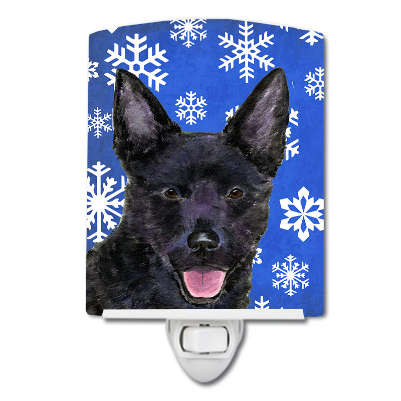Éclairage de nuit en céramique australian kelpie winter